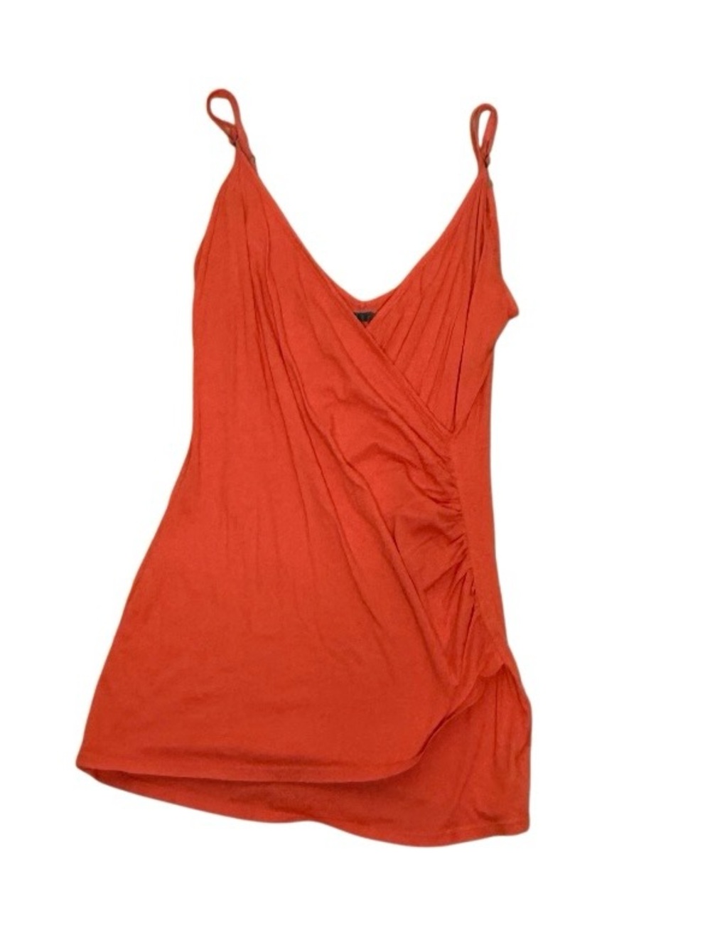 Velvet by Graham & Spencer Refe Draped Cami Tank Top in Orange Side Ruched Sz S